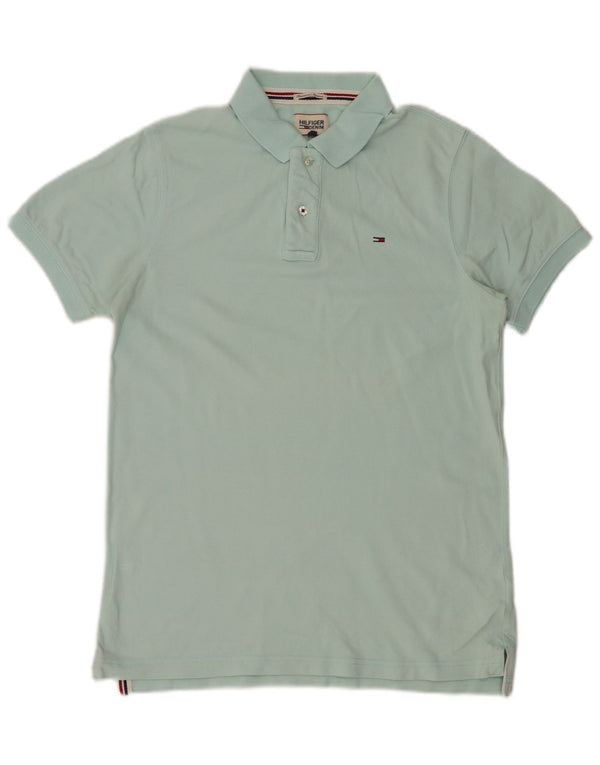 Polo da uomo Tommy Hilfiger grande in cotone turchese