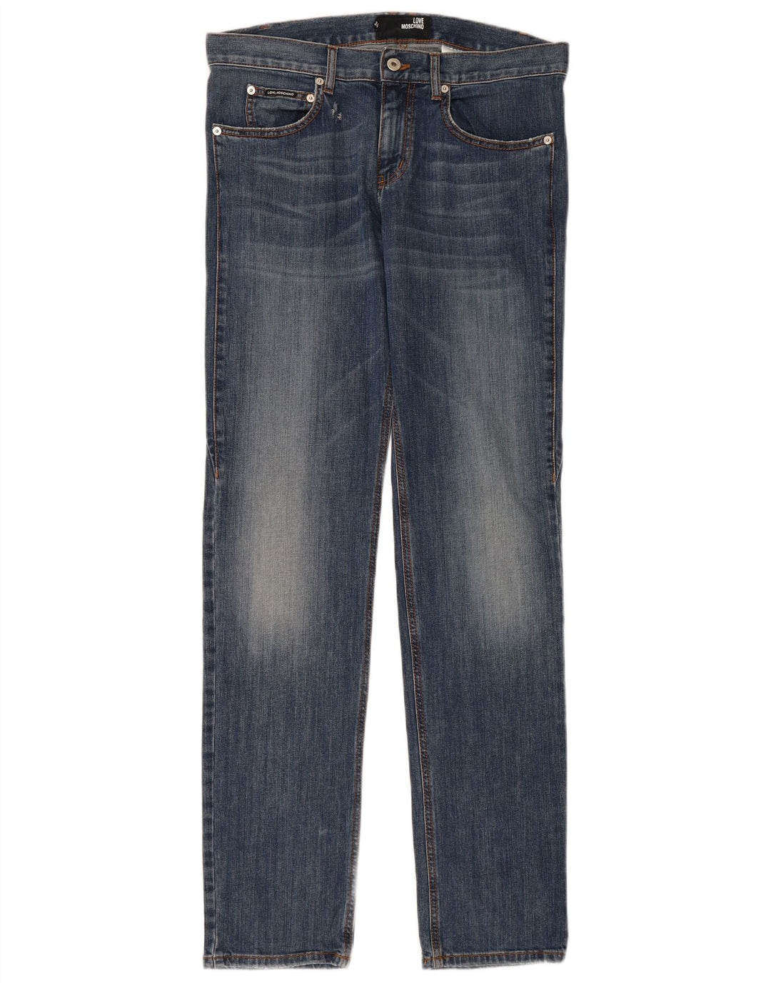 Jeans dritti da uomo MOSCHINO W34 L34 cotone blu