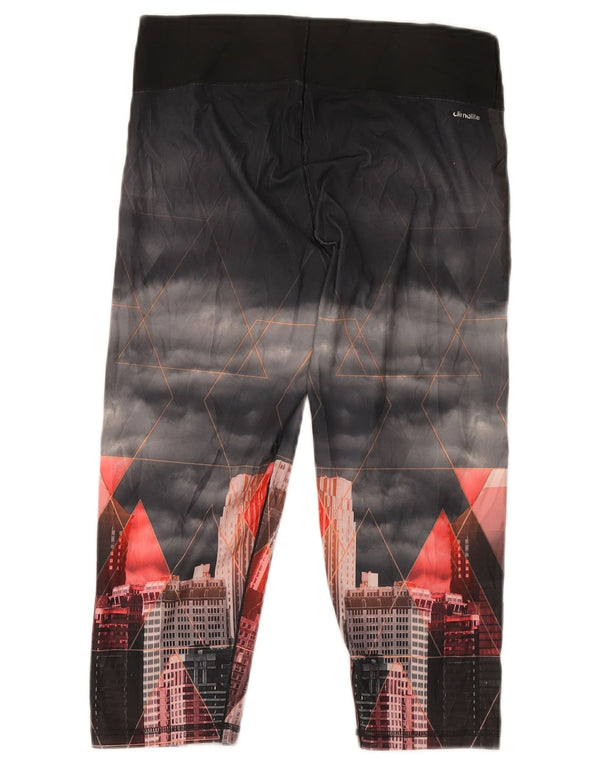 Leggings Adidas Climalite Graphic da donna UK 12/14 Medio Nero geometrico