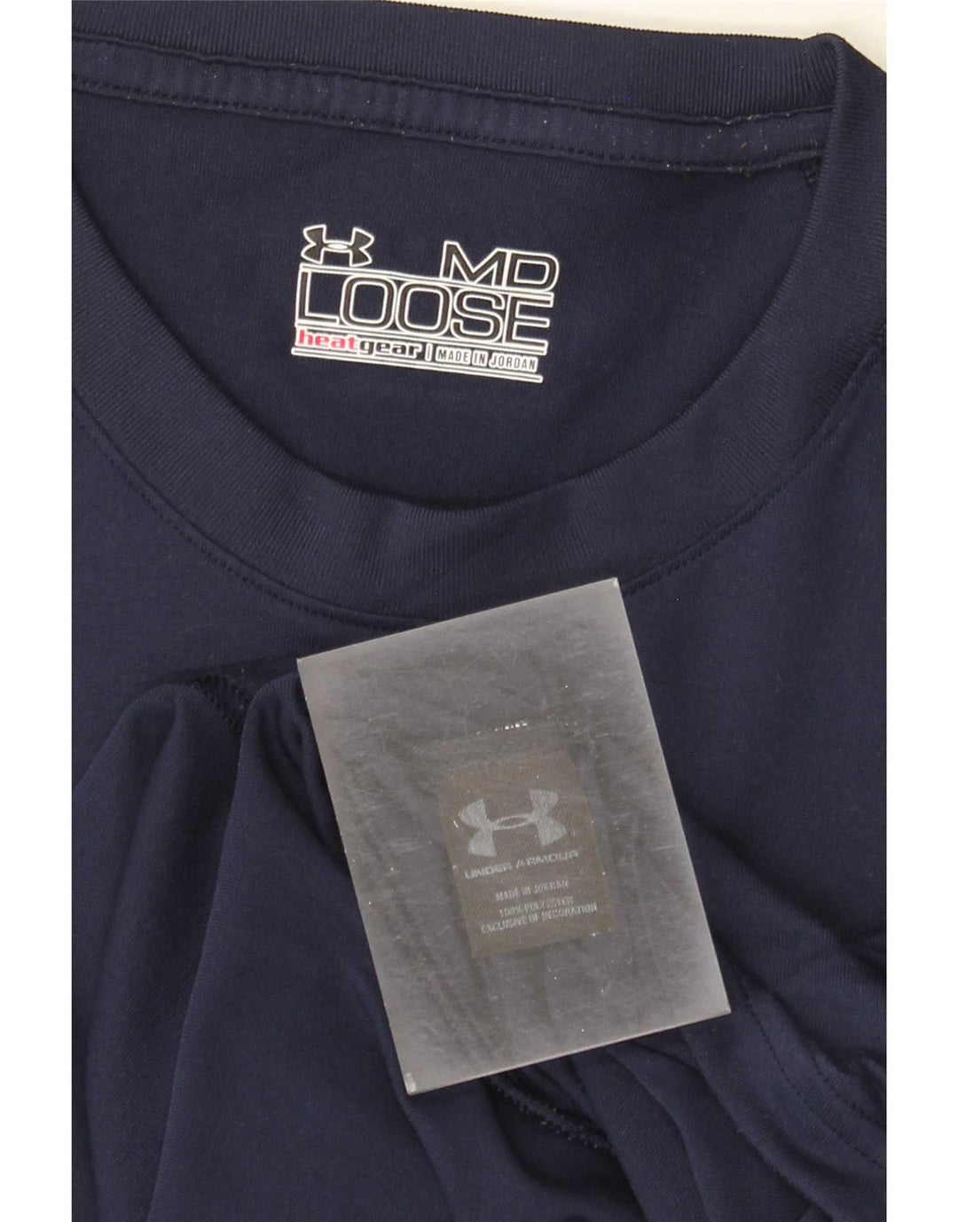 Maglietta Under Armour da uomo Heat Gear Top medio in poliestere blu navy