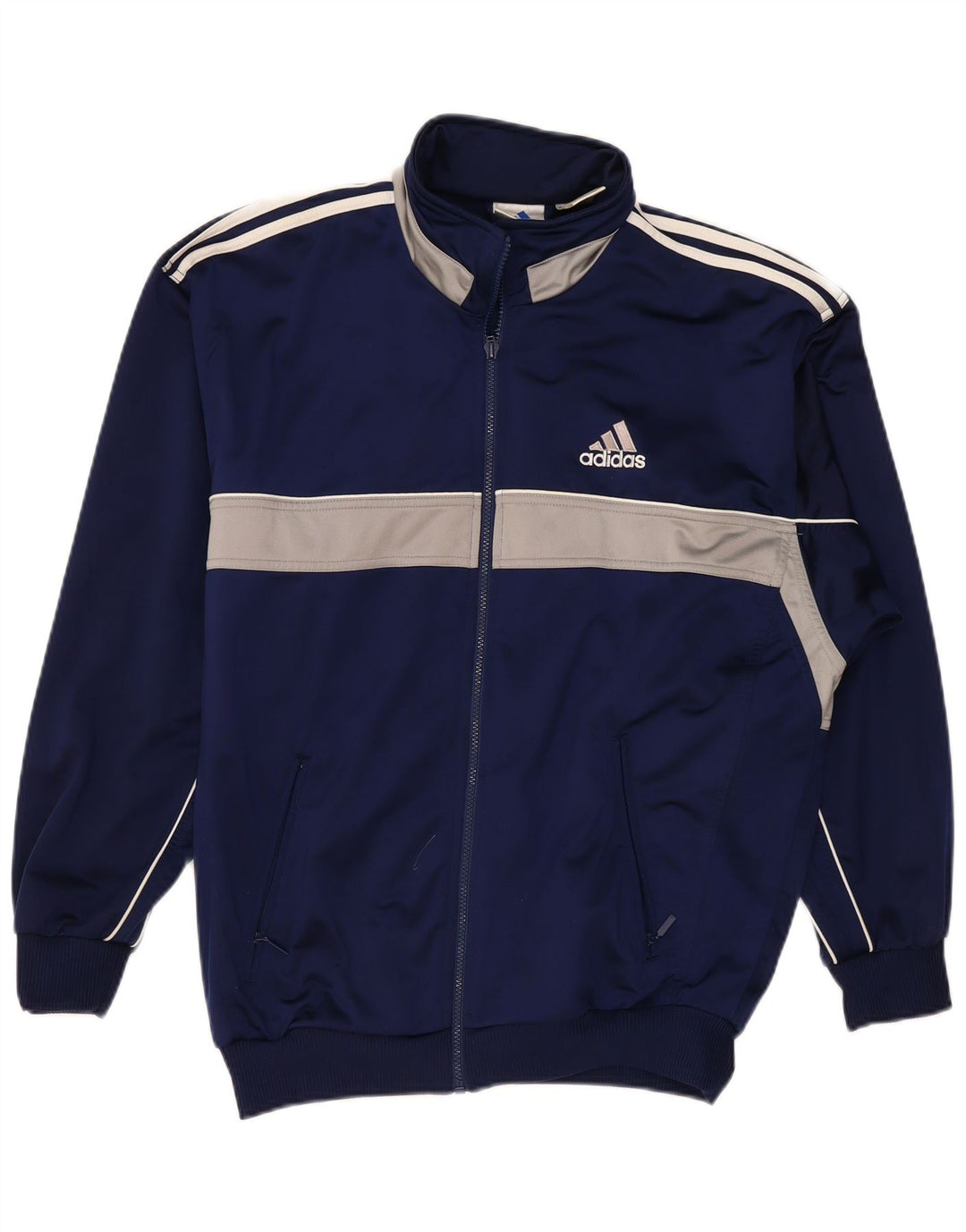 Adidas Giacca da uomo con grafica grafica, giacca grande, colore blu navy