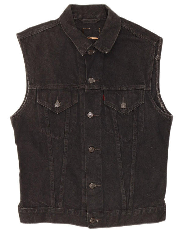 Levi's Mens Denim Gilet UK 38 Medium Black Cotton