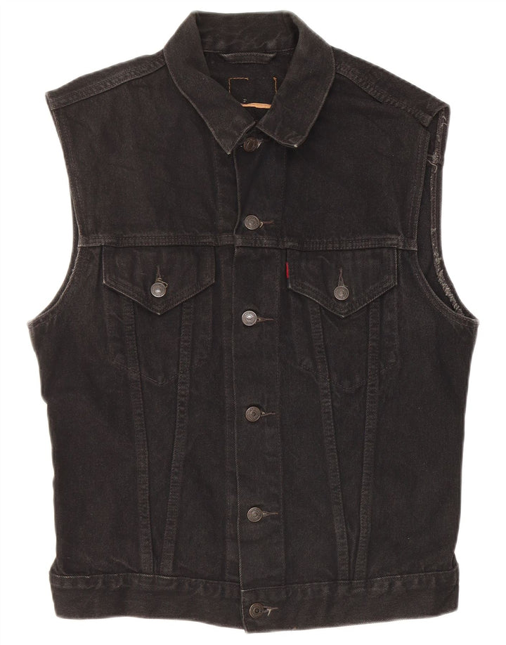 Gilet in denim da uomo Levi's UK 38 cotone nero medio