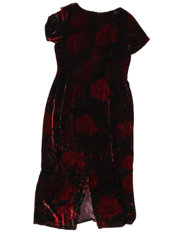 Monsoon Abito lungo da donna in velluto Twilight UK 14 Grande viscosa floreale nera