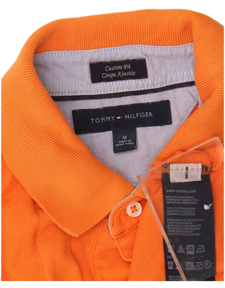TOMMY HILFIGER Mens Coupe Ajustee Custom Fit Polo Shirt Medium Orange
