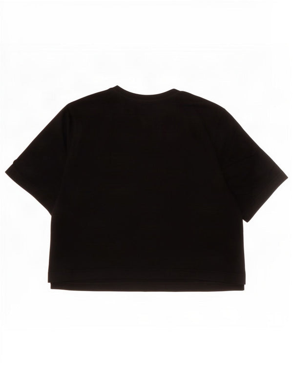 T-shirt grafica corta da donna Adidas UK 8/10 piccola in cotone nero