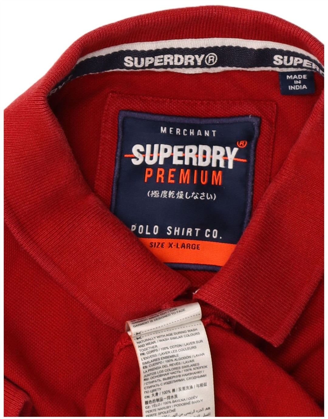 Polo grafica da uomo Superdry XL in cotone rosso