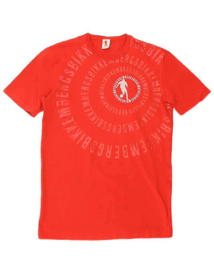 T-shirt grafica da uomo Bikkembergs Top piccola in cotone rosso