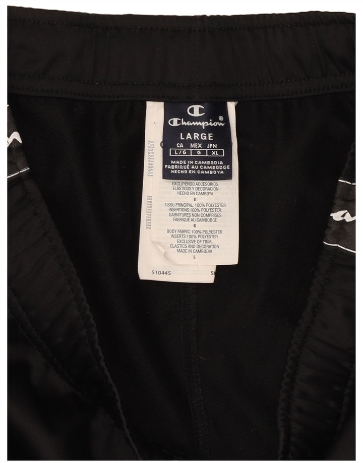 CHAMPION Pantaloni da tuta con grafica da uomo Joggers grandi poliestere nero