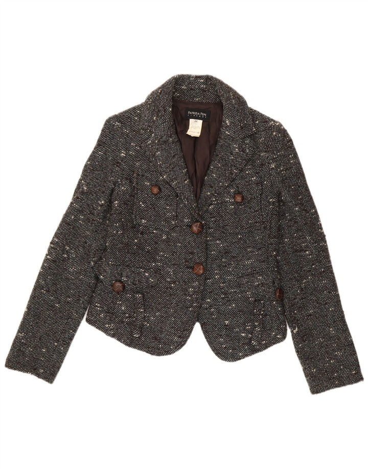 Giacca blazer a 2 bottoni corta da donna Patrizia Pepe IT 44 Grigio medio chiazzato
