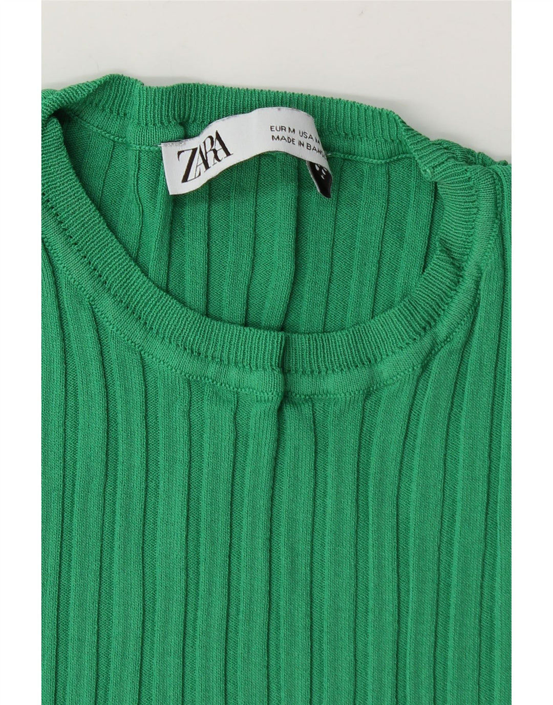 T-shirt corta da donna Zara UK 12 verde medio