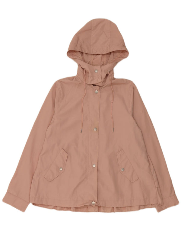 Giacca antipioggia con cappuccio da donna Zara UK 14 poliestere rosa medio