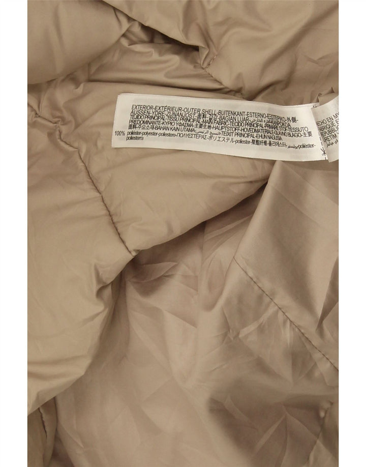 Giacca imbottita con cappuccio da donna ZARA UK 14 Poliestere beige medio