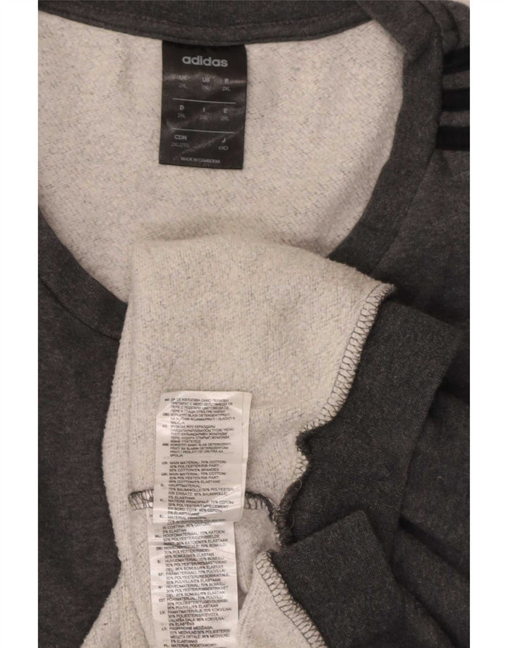 Felpa Adidas da uomo con vestibilità regolare, 2XL, cotone grigio