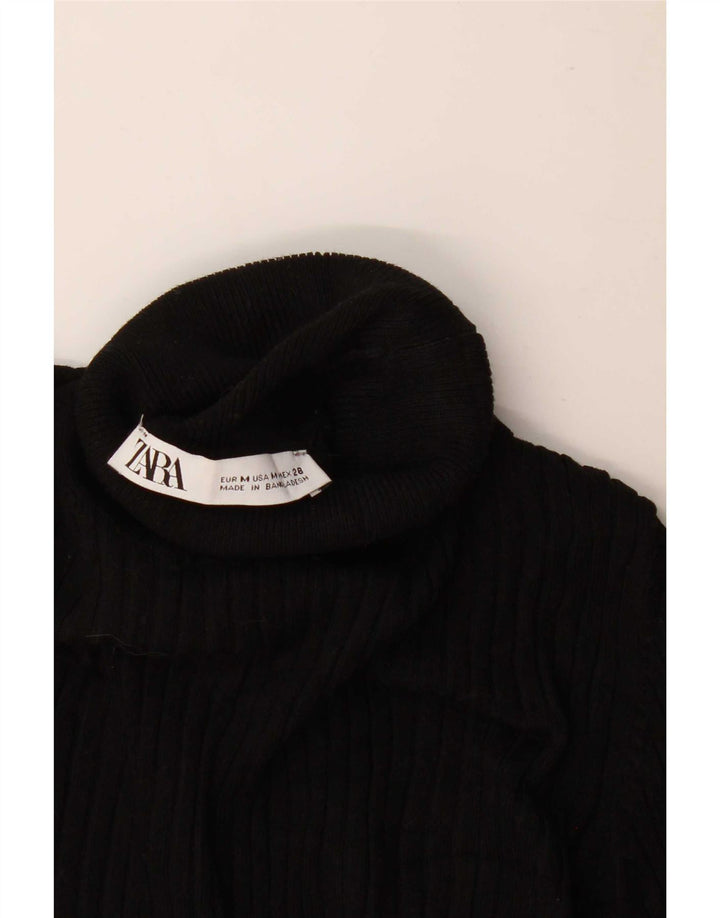 Maglione maglione collo alto da donna Zara UK 12 medio nero