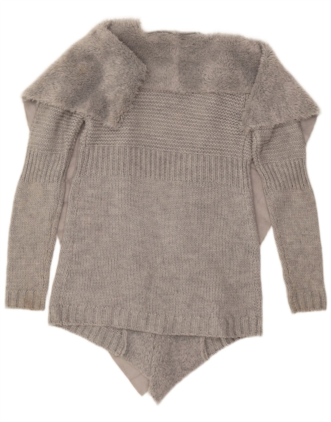 Maglione cardigan aperto da donna Oasis UK 10 piccolo acrilico grigio