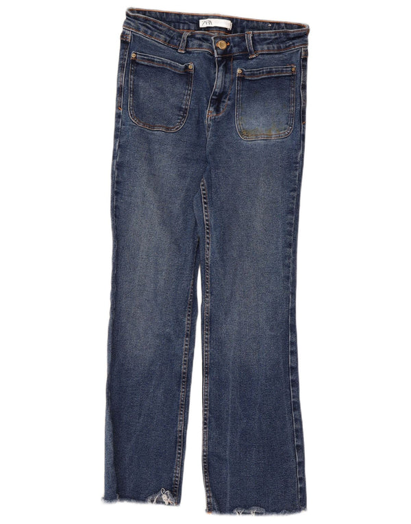 Jeans dritti da donna Zara EU 36 XS W26 L25 cotone blu