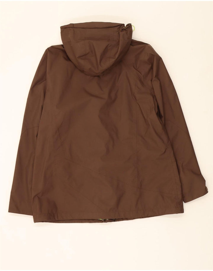 JACK WOLFSKIN Womens Hooded Windbreaker Jacket UK 16 Large Brown Polyamide Vintage Jack Wolfskin and Second-Hand Jack Wolfskin from Messina Hembry 