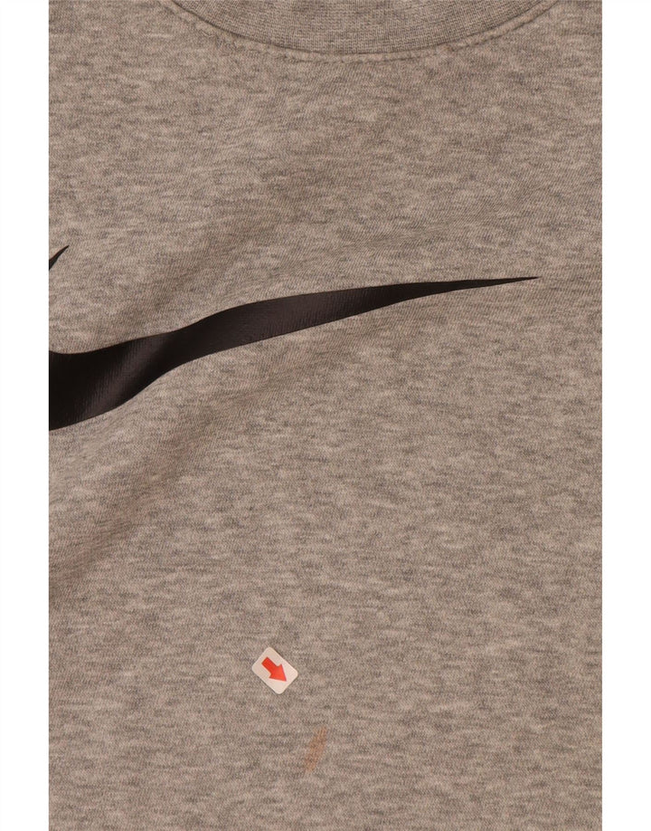 Felpa con grafica Nike da uomo, piccola, in cotone grigio screziato
