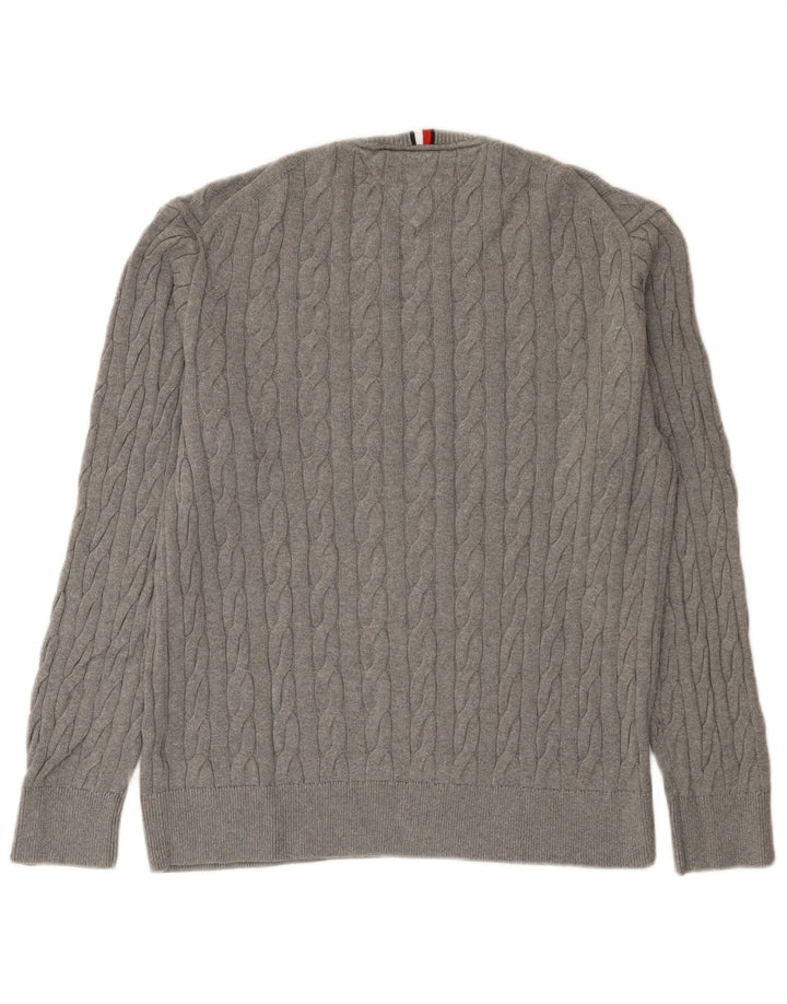Maglione maglione girocollo da uomo Tommy Hilfiger in cotone grigio medio