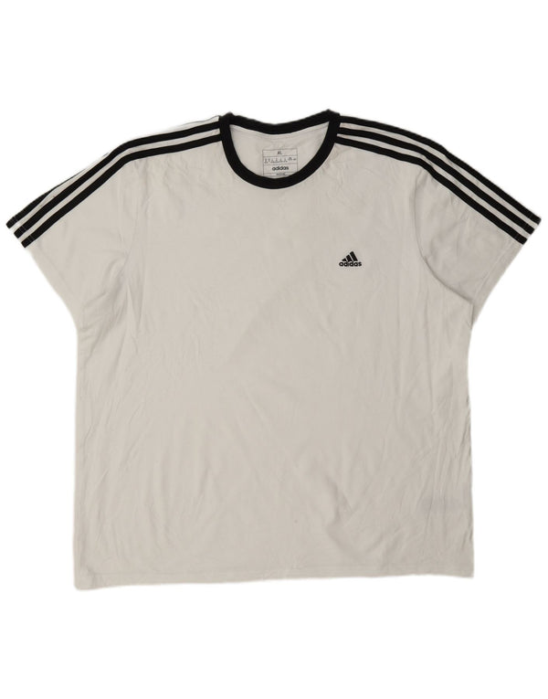 T-shirt da donna Adidas Top UK 20/22 XL cotone bianco