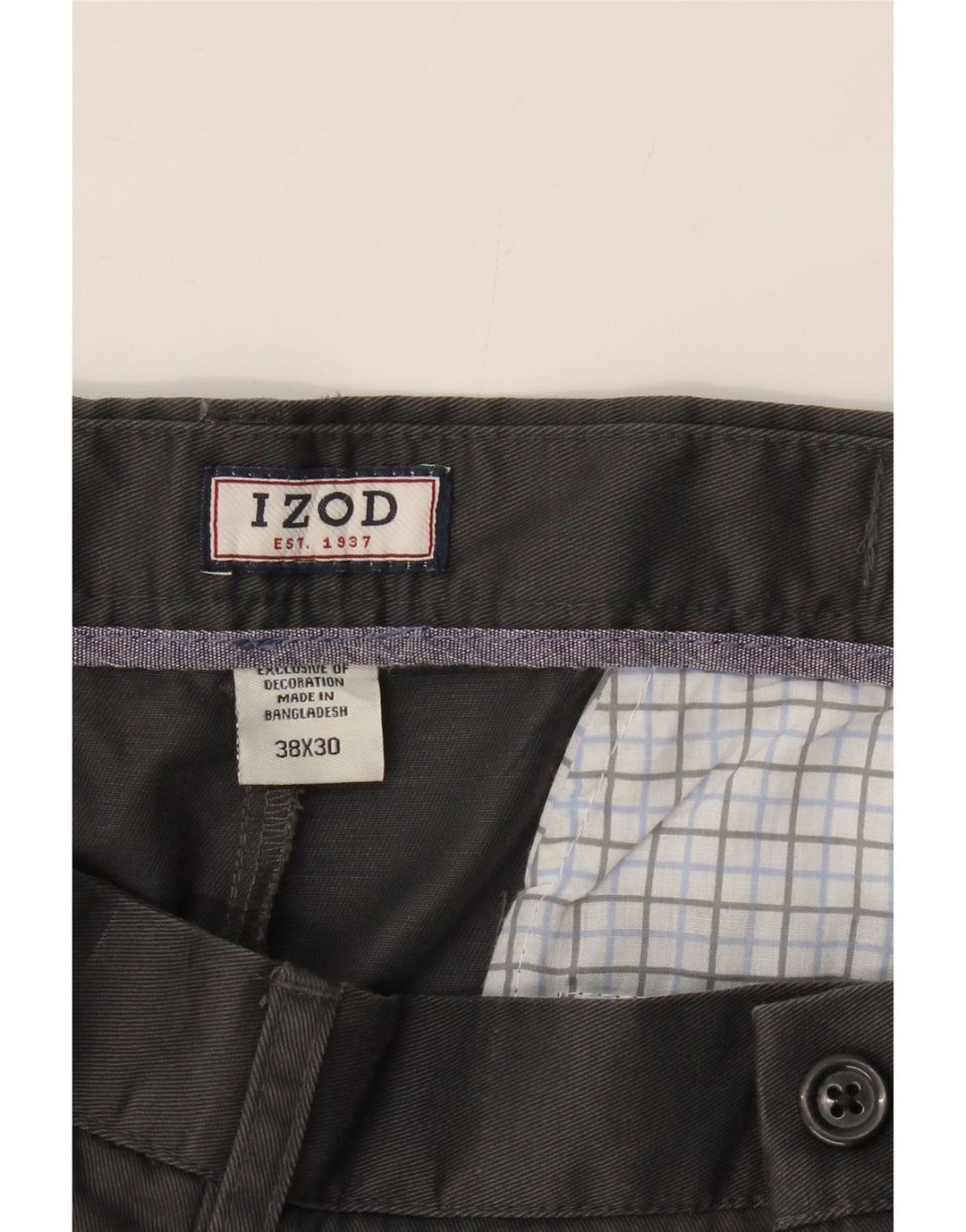 IZOD Mens Pegged Casual Trousers W38 L30 Grey Cotton Vintage Izod and Second-Hand Izod from Messina Hembry 