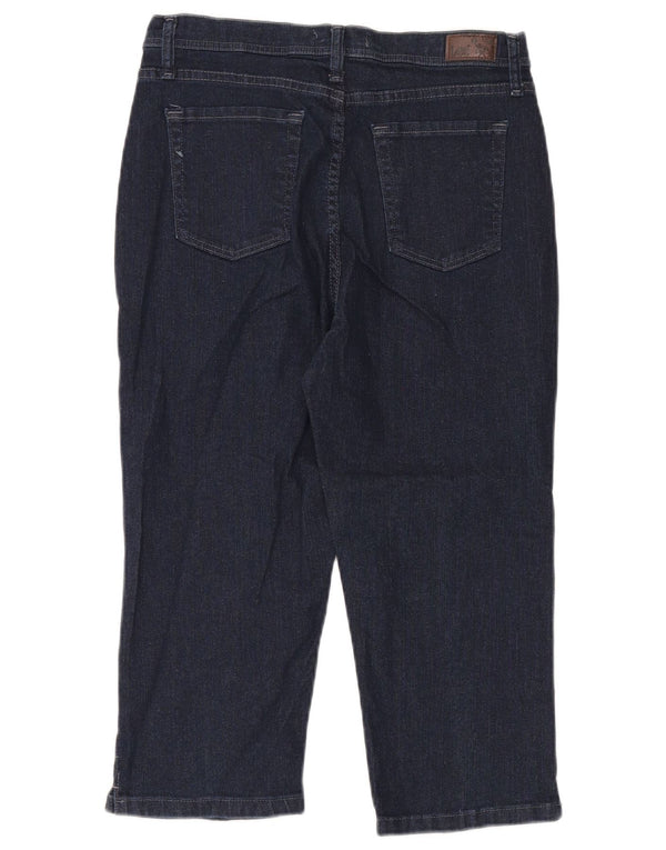 Jeans Capri classici a vita alta da donna Lee US 12 Large W30 L20 Blu Navy