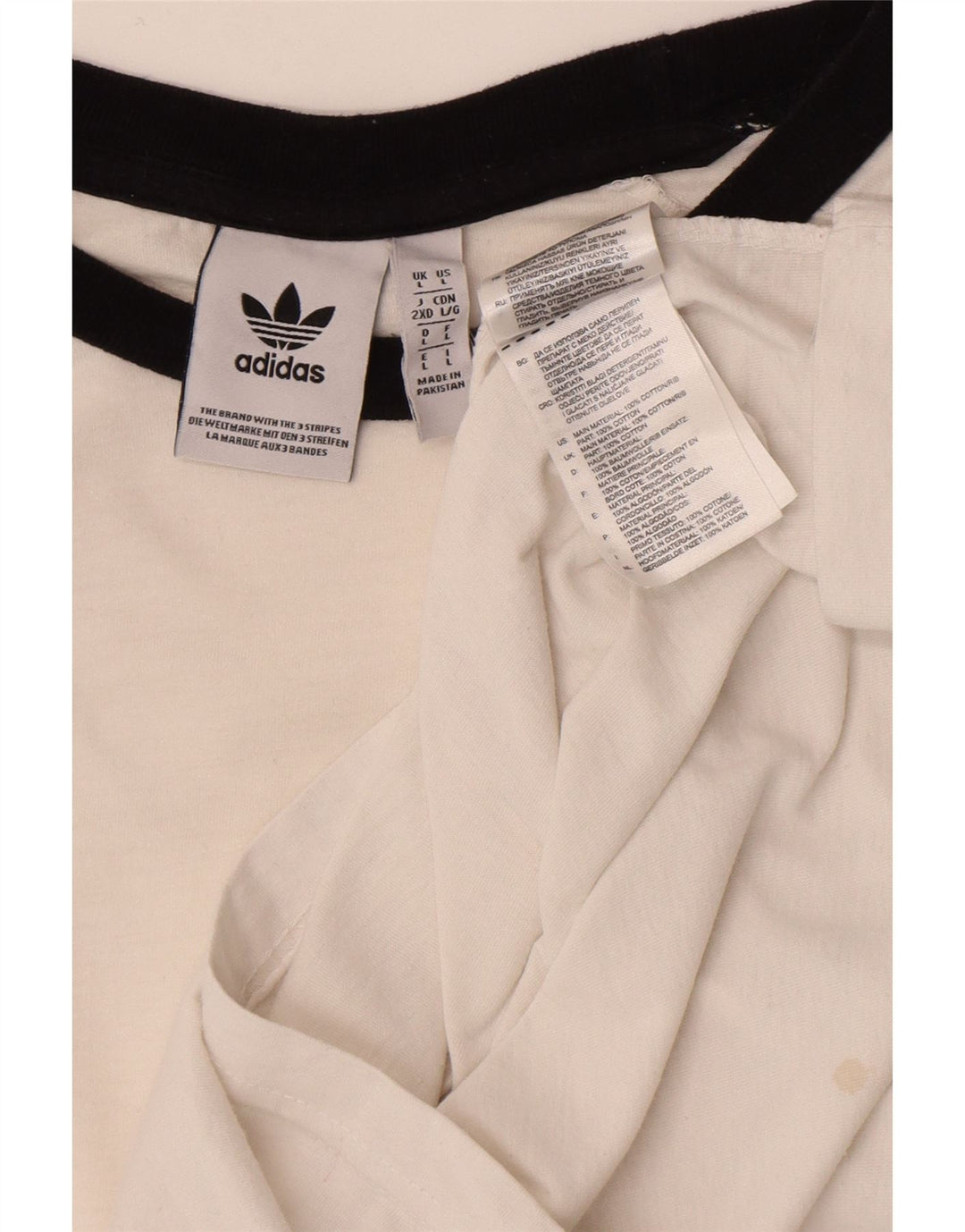 Maglietta Adidas da uomo Top Large in cotone bianco