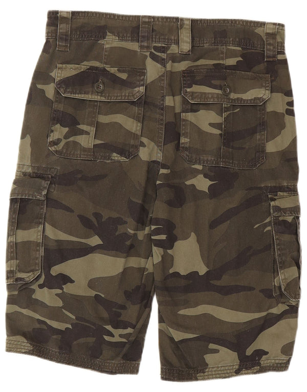 Pantaloncini cargo da uomo Mountain Warehouse W30 in cotone mimetico verde medio