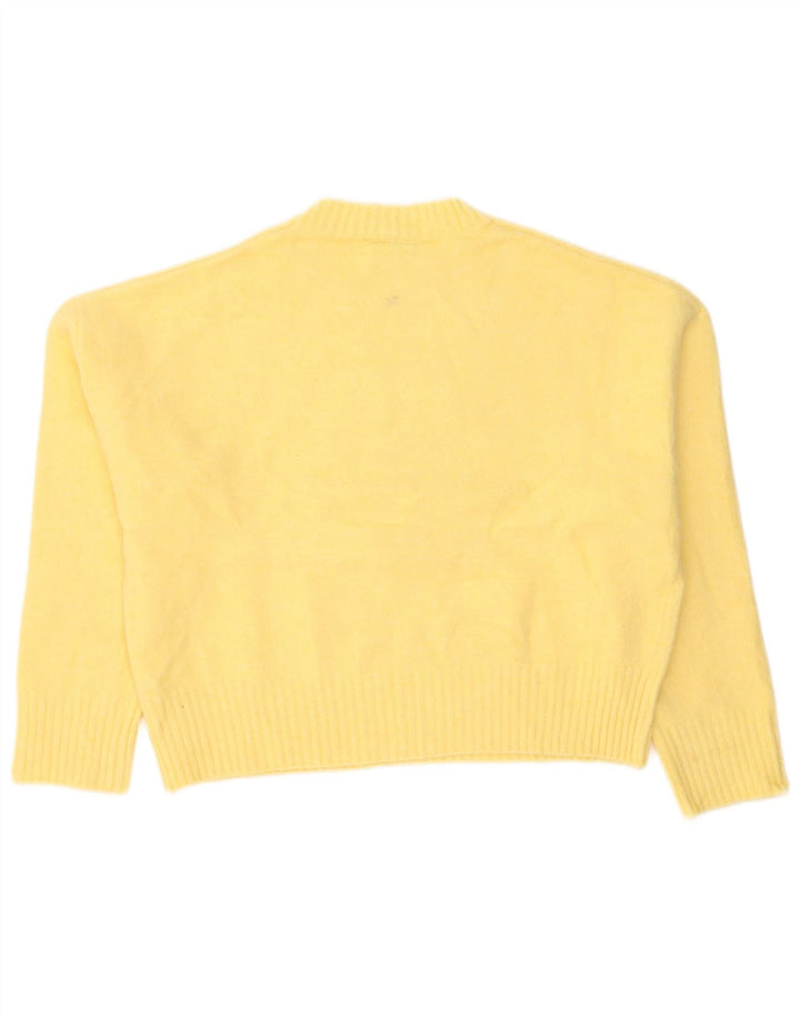 Maglione girocollo oversize corto da donna Zara UK 10 piccolo giallo