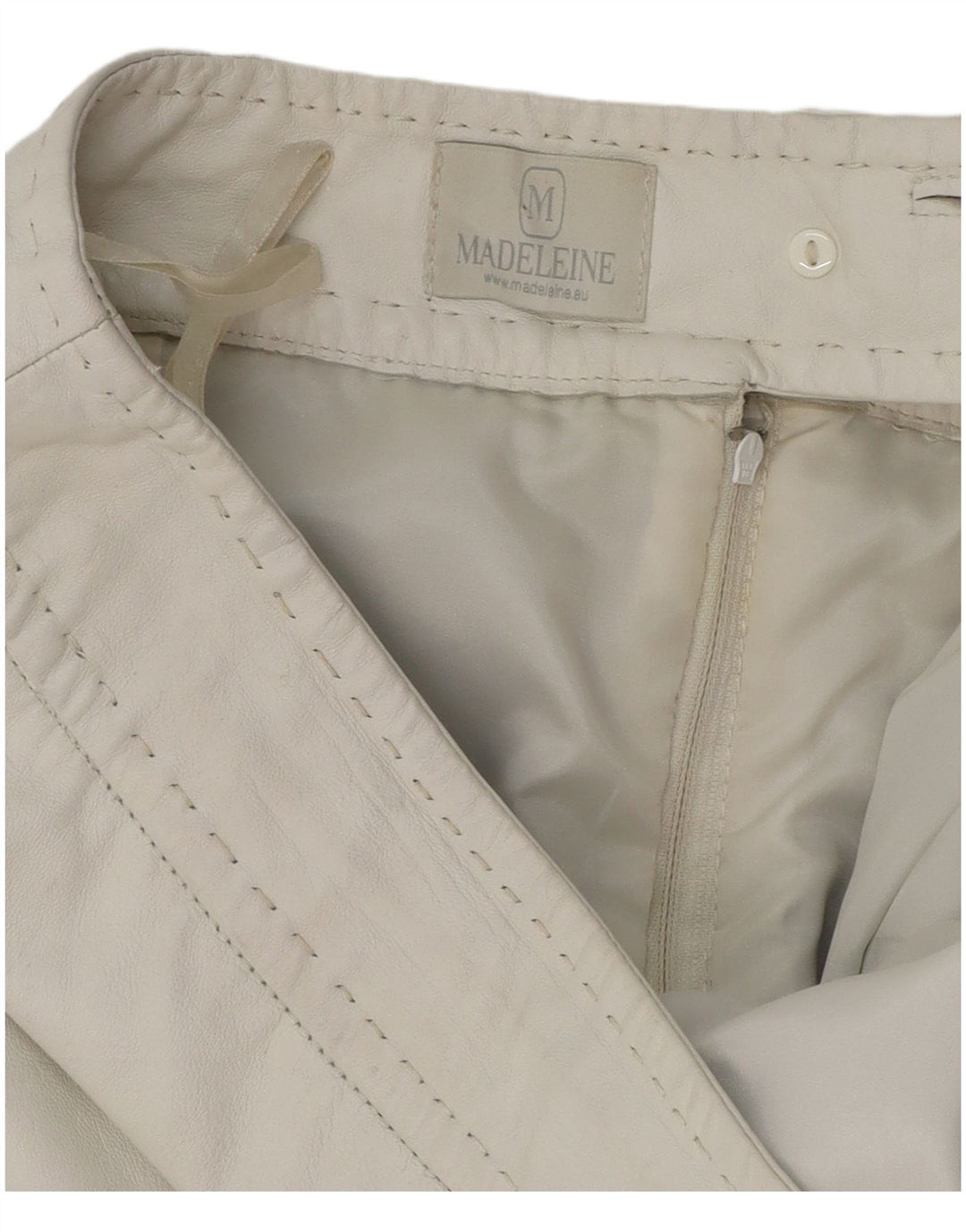 Gonna in pelle da donna Madeleine media W30 bianca