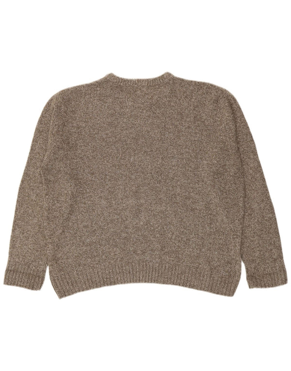 Maglione maglione girocollo da uomo Marks & Spencer XL acrilico screziato marrone