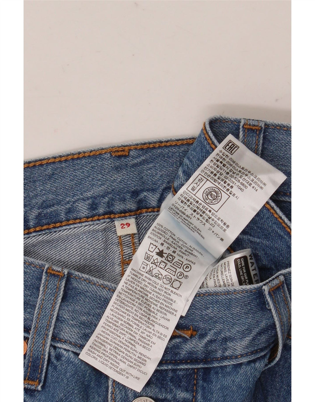 Gonna di jeans da donna Levi's W29 in cotone blu medio