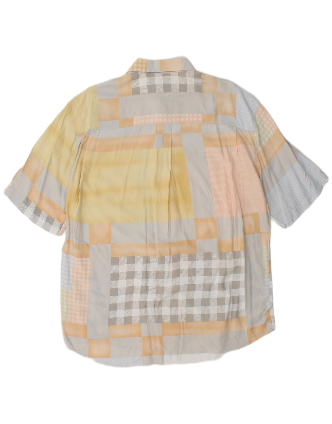 PAL ZILERI Camicia Uomo Manica Corta Large Patchwork in Viscosa Multicolore