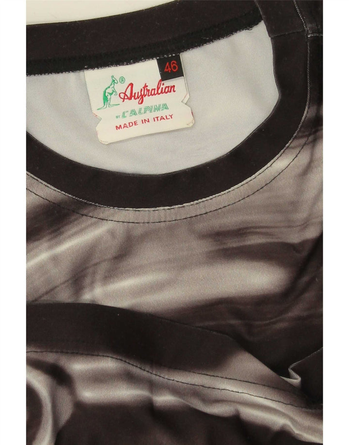 AUSTRALIAN L'ALPINA T-shirt da uomo con motivo astratto Top IT 46 Small Nera