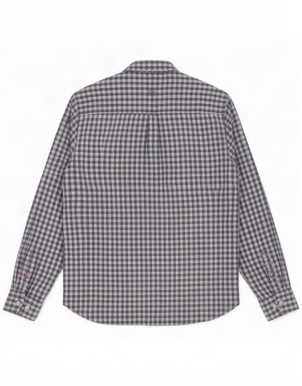 Camicia da uomo Fat Face Large in cotone a quadretti blu