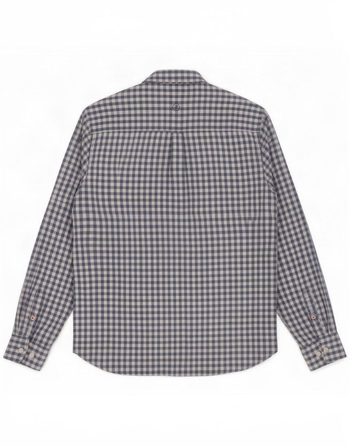 Camicia da uomo Fat Face Large in cotone a quadretti blu