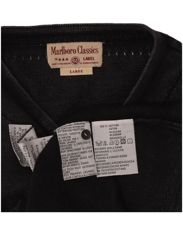 Maglione cardigan da donna Marlboro Classics UK 14 grande cotone grigio