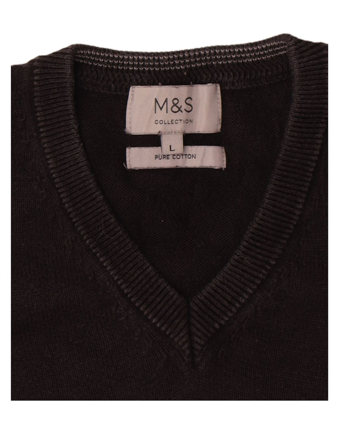 Maglione da uomo con scollo a V Marks & Spencer grande cotone nero