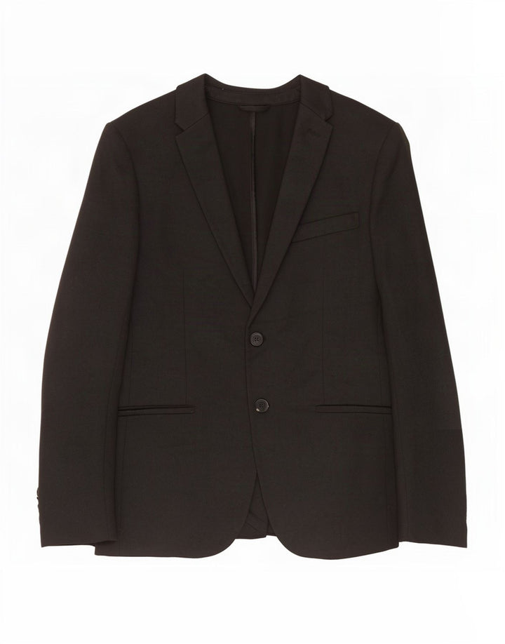 Giacca blazer a 2 bottoni da uomo Zara UK 38 poliestere nero medio