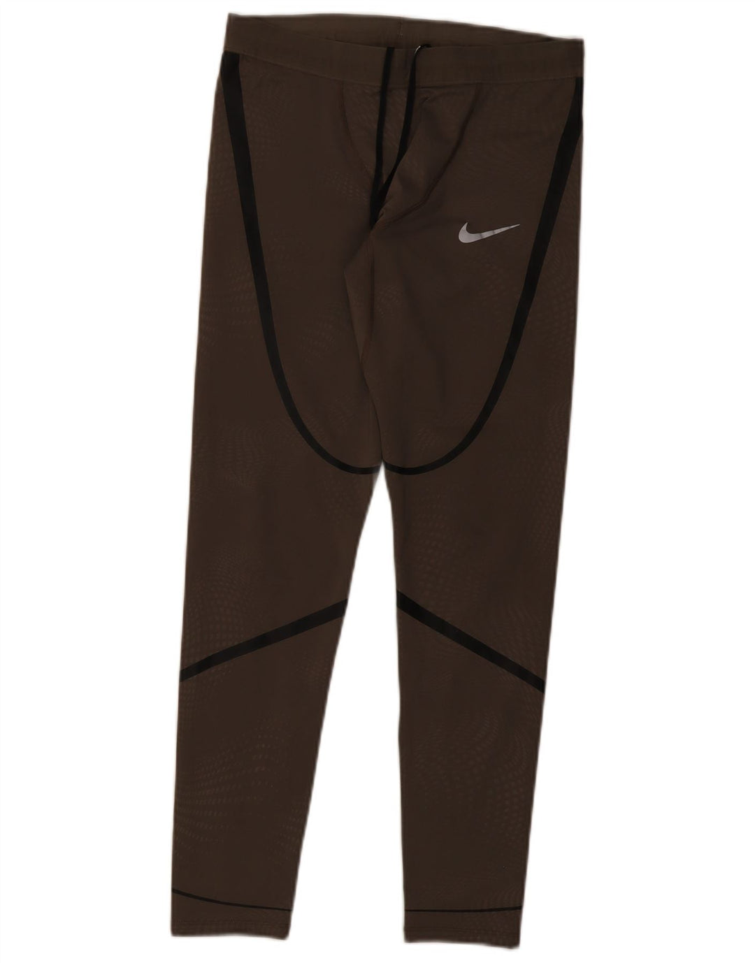 Leggings Nike Dri Fit da donna UK 12 Poliestere a righe marrone medio