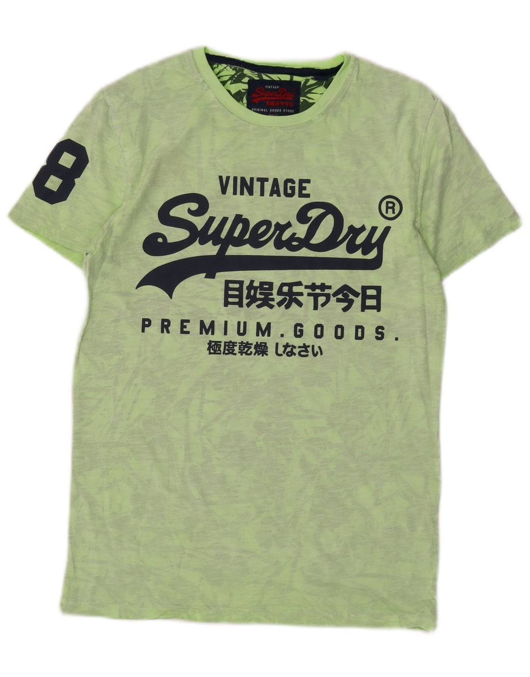 T-shirt grafica da uomo SUPERDRY Top XS in cotone verde