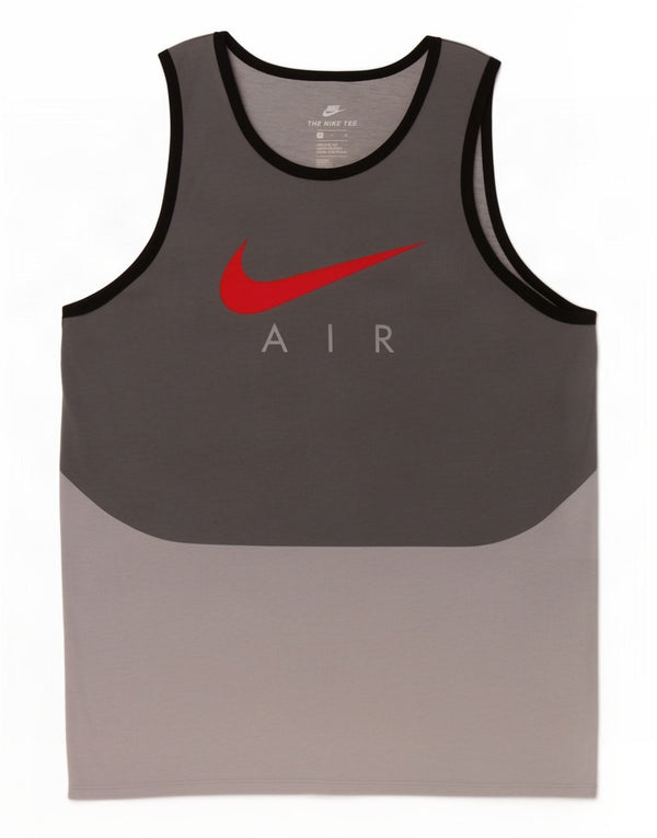 Canotta grafica Nike da uomo con taglio atletico, poliestere color block grigio medio