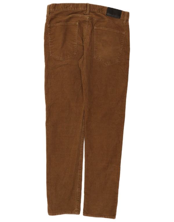 MARKS & SPENCER Mens Slim Fit Corduroy Trousers W34 L32  Brown Cotton