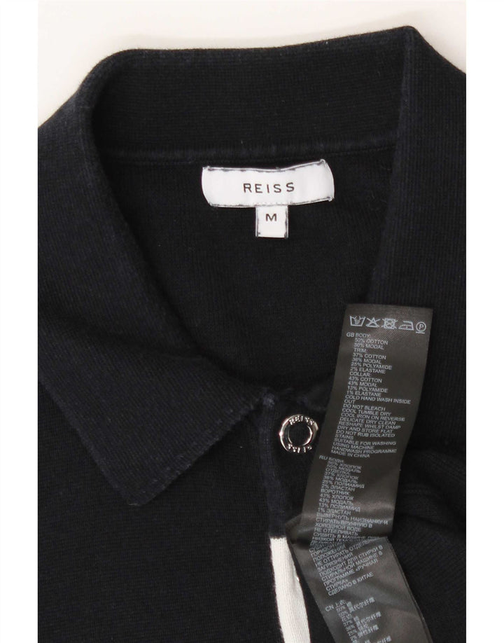 Polo da uomo Reiss in cotone color block medio blu navy