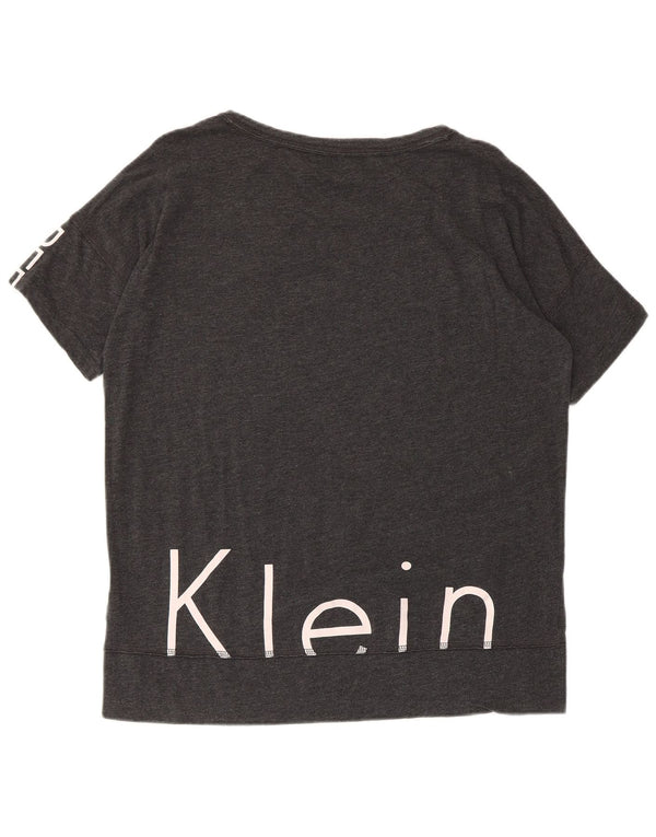Maglietta da donna con grafica Performance Calvin Klein Top UK 14 Grigio medio