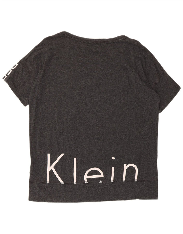 Maglietta da donna con grafica Performance Calvin Klein Top UK 14 Grigio medio