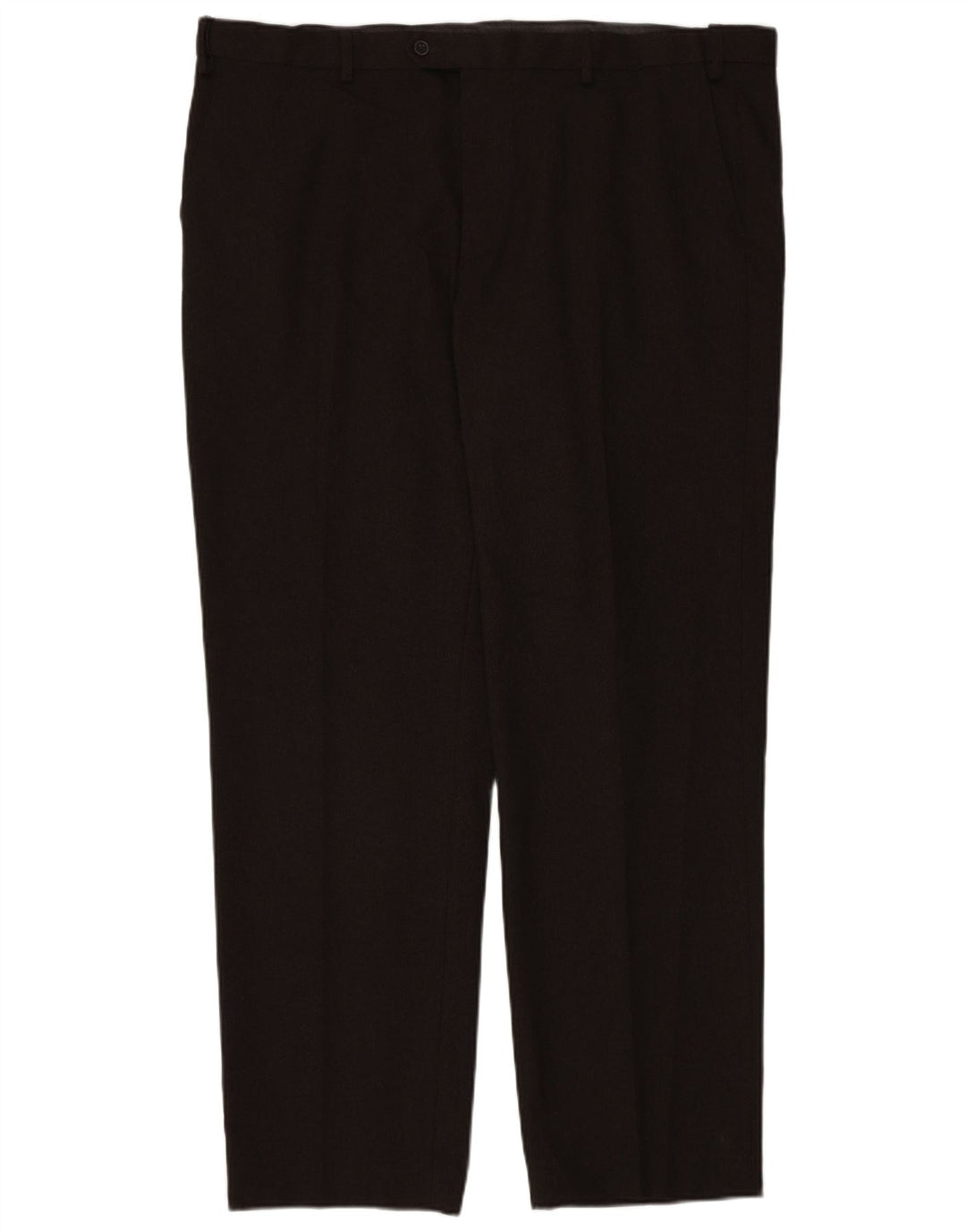Pantaloni da abito vestibilità regolare da uomo Marks & Spencer W44 L33 poliestere marrone