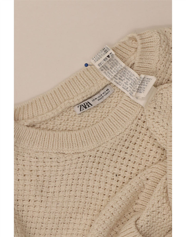 ZARA Maglione Girocollo da Uomo in Poliestere Beige Medio