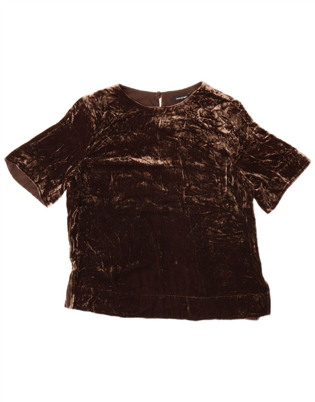 Marks & Spencer Camicetta in velluto autografo da donna Top UK 10 Small Marrone